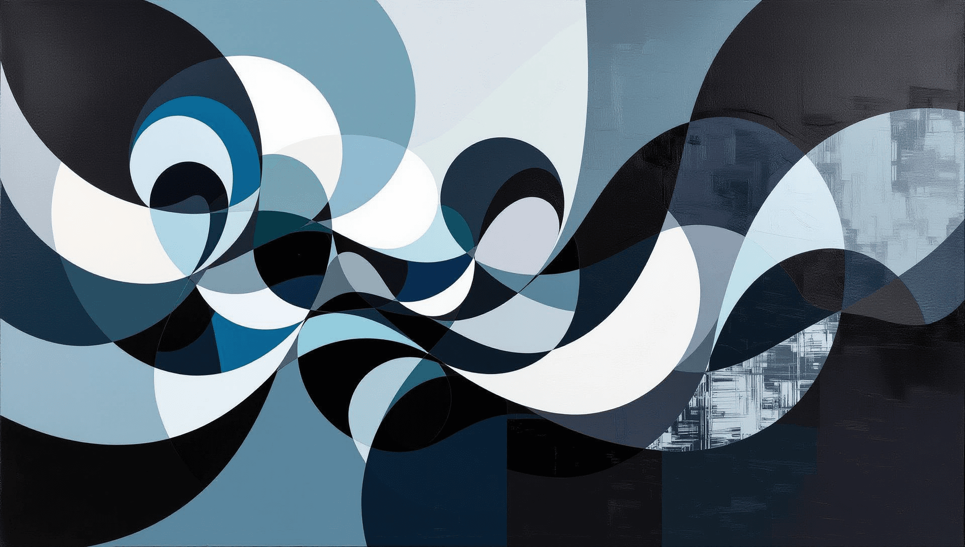 Abstract forms in blue