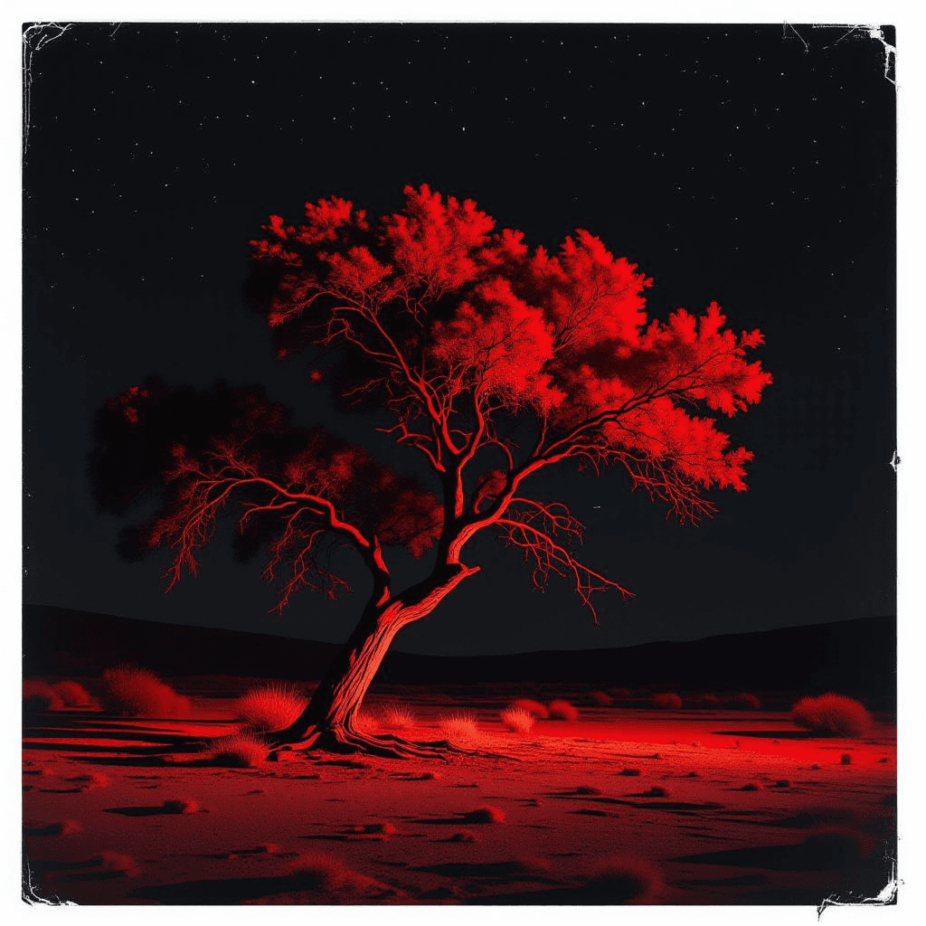 Red tree artwork