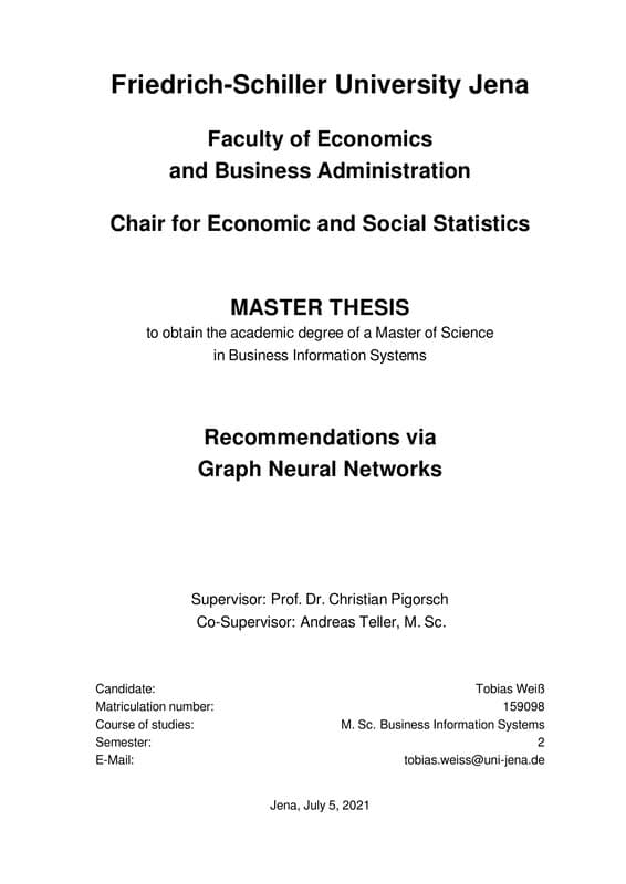 Recommendations via Graph Neural Networks